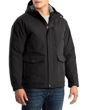 Bernè Big & Tall Highland Quilt-Lined Duck Hooded Active Jacket - Black