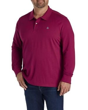Brooks Brothers Big & Tall Long-Sleeve Piqu Polo Shirt - Red
