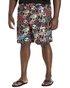 Psycho Bunny Big & Tall Marco Swim Trunks - Black