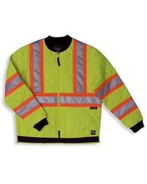 Tough Duck Big & Tall Full-Zip Safety Jacket - Green