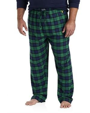 Polo Ralph Lauren Big & Tall Gilbert Plaid Flannel Lounge Pants - Green