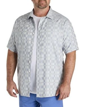True Nation Big & Tall Abstract Print Sport Shirt - Gray
