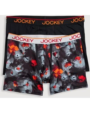 Jockey Big & Tall 2-Pk 6 Inch Chafe-Proof Microfiber Boxer Briefs - Red