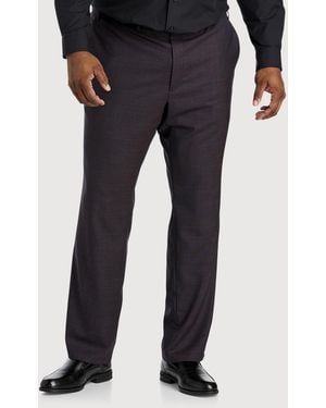JV Reflex Big & Tall Houndstooth Suit Pants - Black