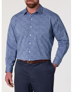 Synergy Big & Tall Exploded Sunflower Dress Shirt - Blue