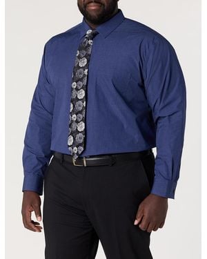 Synergy Big & Tall Performance Heather Dress Shirt - Blue