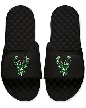 Nba Big & Tall Islide Milwaukee Logo Slide Sandals12 - Black