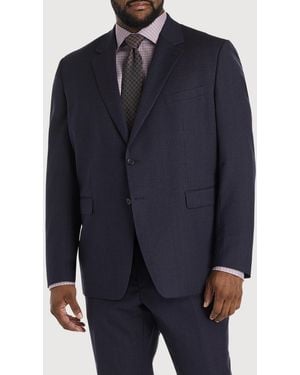 JV Reflex Big & Tall Graph Check Suit Jacket - Blue