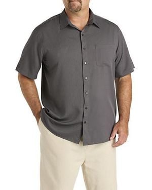 Synergy Big & Tall Striped Microfiber Sport Shirt - Gray