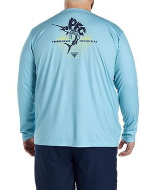 Columbia Big & Tall Sailfish Pfg Long-Sleeve T-Shirt - Blue