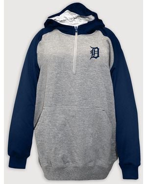MLB Big & Tall Colorblocked 1 4-Zip Hoodie - Blue