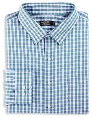 Oak Hill Premium Big & Tall Textured Check Dress Shirt - Blue