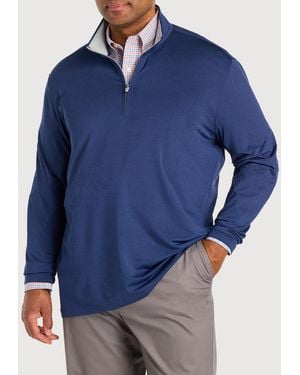 Brooks Brothers Big & Tall Performance 1/2-Zip Pullover Shirt - Blue