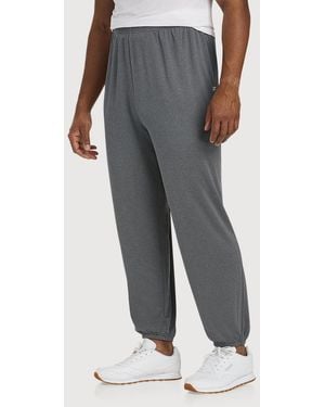 Reebok Big & Tall Performance Jersey Elastic-Hem Tech Pants - Gray