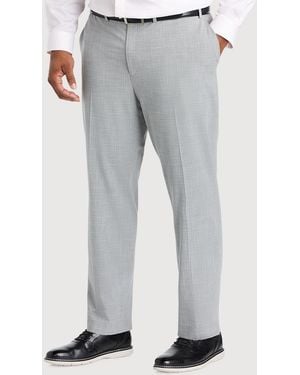 Michael Kors Big & Tall Micro Weave Suit Pants - Gray