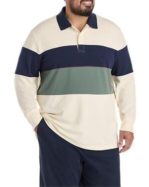 Nautica Big & Tall Colorblocked Polo Shirt - Blue