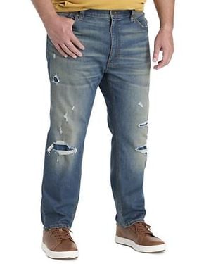 True Nation Big & Tall Rip And Repair Tapered-Fit Jeans - Blue