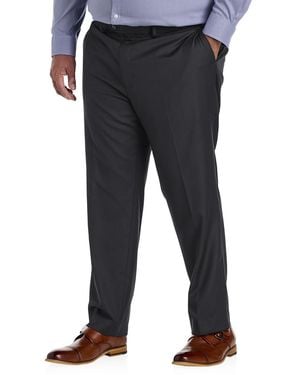 Michael Kors Big & Tall Solid Wool-Blend Suit Pants - Black