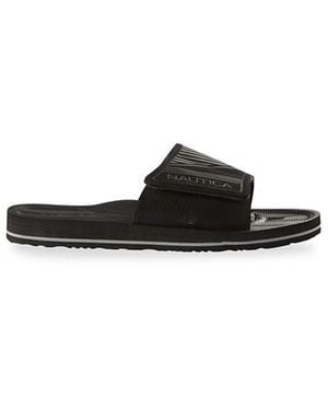 Nautica Big & Tall Velcro Casual Slide Sandals - Black