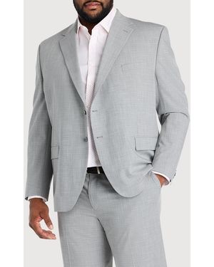 Michael Kors Big & Tall Micro Weave Suit Jacket - Gray