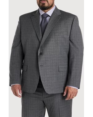 Michael Kors Big & Tall Transitional Check Suit Jacket - Gray