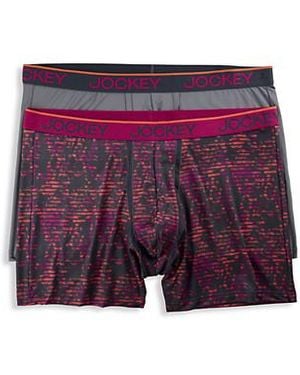 Jockey Big & Tall 2-Pk Chafe-Proof Micro Boxer Briefs - Purple