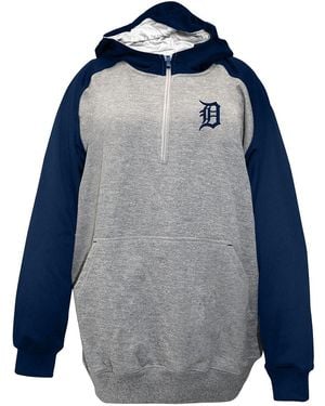 MLB Big & Tall Colorblocked 1 4-Zip Hoodie - Blue