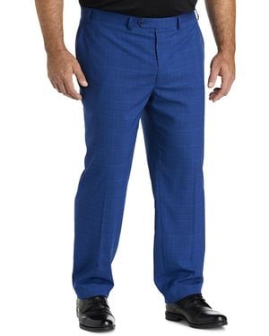 Michael Kors Big & Tall Windowpane Suit Pants - Blue