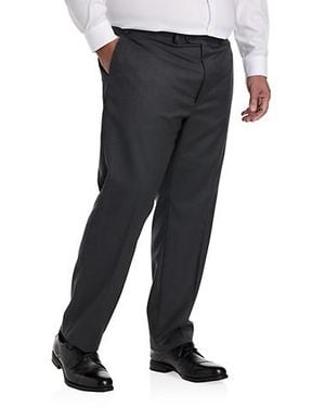 Michael Kors Big & Tall Solid Wool-Blend Suit Pants - Black