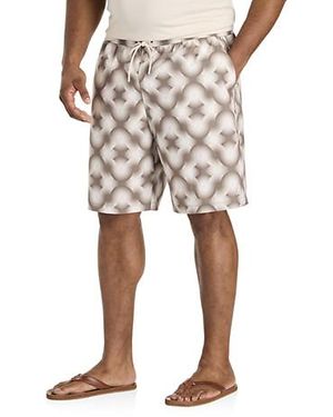 Psycho Bunny Big & Tall Baros Printed Swim Trunks - Natural
