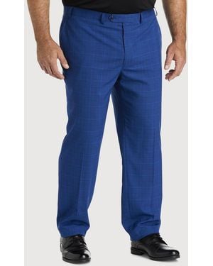 Michael Kors Big & Tall Windowpane Suit Pants - Blue