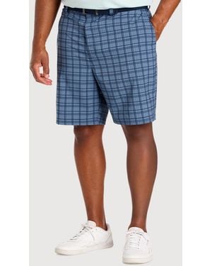 Reebok Big & Tall Plaid Tech Golf Shorts - Blue