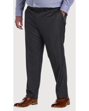 Michael Kors Big & Tall Solid Wool-Blend Suit Pants - Black