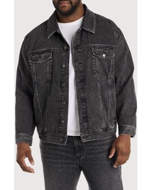 True Nation Big & Tall Trucker Jacket - Black