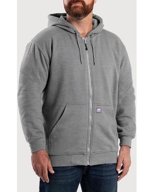 Bernè Big & Tall Thermal-Lined Full-Zip Hoodie - Gray