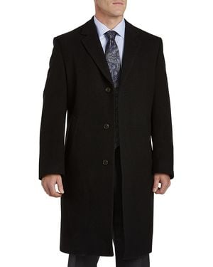 Daniel Hechter Big & Tall Paris Wool Blend Overcoat - Black