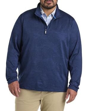 Tommy Bahama Big & Tall Monstera Fade Islandzone 1 2-Zip Pullover - Blue