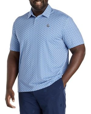 Original Penguin Big & Tall Lifesaver Print Performance Polo Shirt - Blue