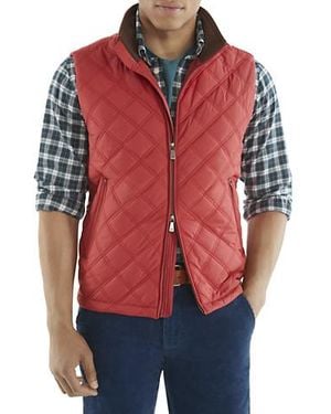 Brooks Brothers Big & Tall Paddock Diamond Quilted Vest - Red