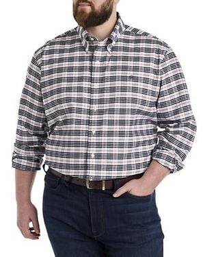 Brooks Brothers Big & Tall Non-Iron Tartan Plaid Sport Shirt - Blue