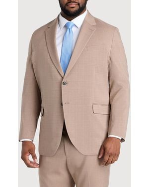 Haggar Big & Tall Smart Wash Tonal Plaid Suit Jacket - Natural