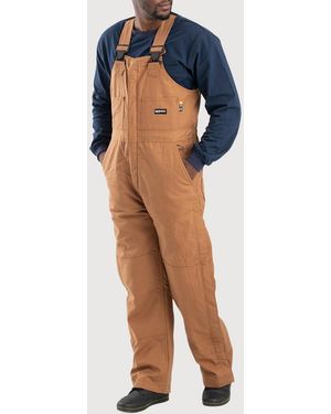 Bernè Big & Tall Flame-Resistant Deluxe Quilt-Lined Bib Overalls - Brown