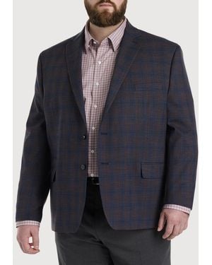 Michael Kors Big & Tall Plaid Sport Coat - Blue