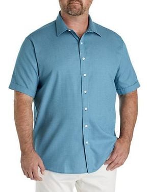 Synergy Big & Tall Micro Dobby Patterned Sport Shirt - Blue