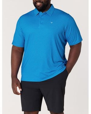 Callaway Apparel Big & Tall Golf Print Performance Polo Shirt - Blue