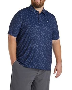 Callaway Apparel Big & Tall Chevron Print Polo Shirt - Blue