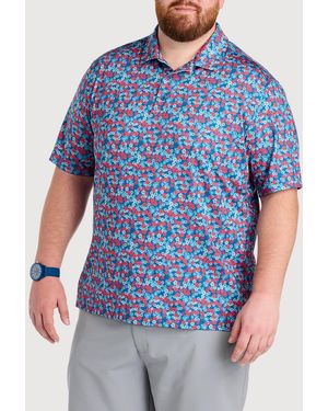 Reebok Big & Tall Island Floral Americana Polo Shirt - Blue