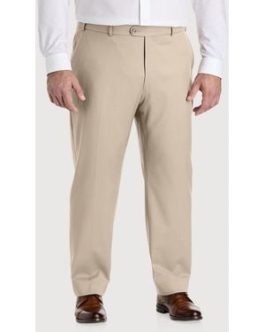 Ballin Amsterdam Big & Tall Comfort-Eze Gabardine Dress Pants - Natural