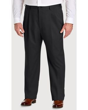Haggar Big & Tall Cool Right Performance Flex Pleated Pants - Black