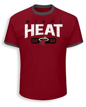 Nba Graphic Printed Cotton Crewneck Tee - Red